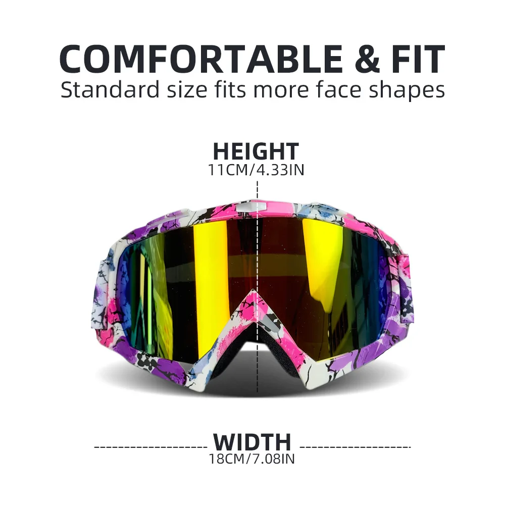 MX Motorcycle Motocross Goggles, Windproof Protective Off-Road Glasses for Men MTB ATV Cycling Racing Outdoor Sports - view 3