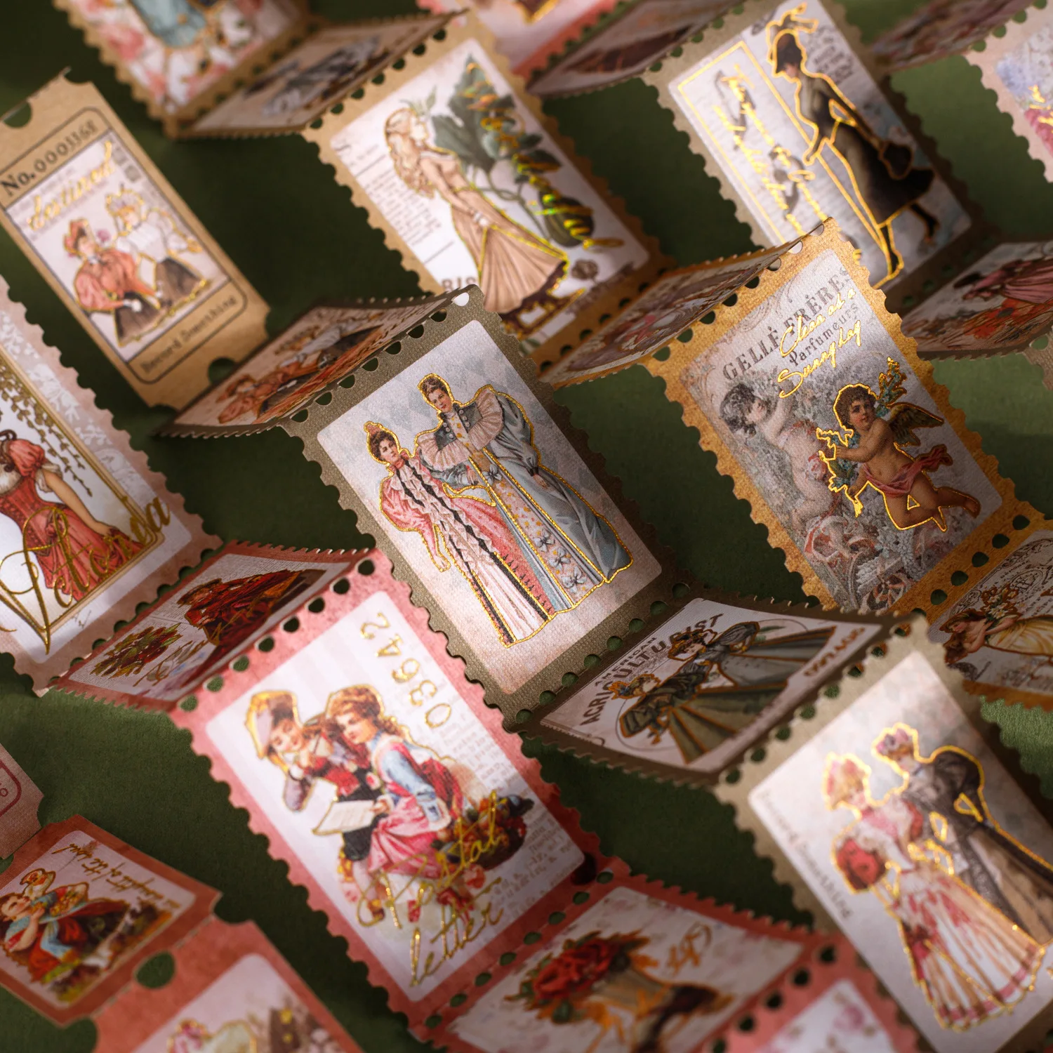 24sets/1lot Kawaii Scrapbook Stickers Gilded old ticket Junk Journal Gold Planner Stationery Decorative