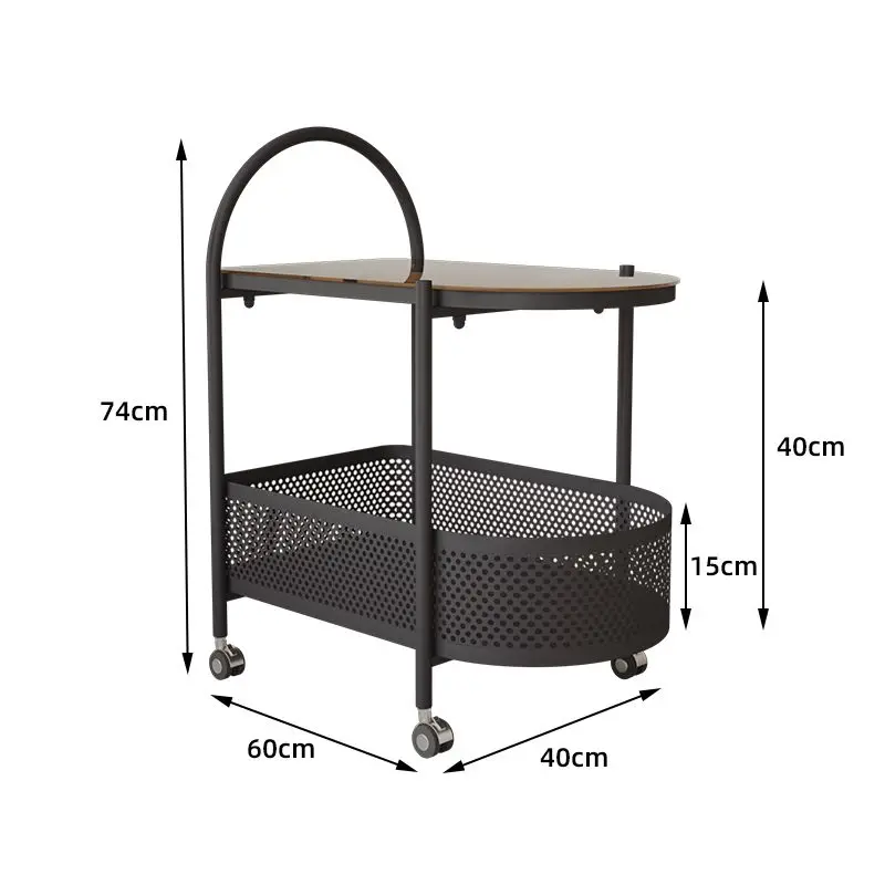 

Simple removable salon car sofa side table with wheel living room small coffee table glass trolley storage rack furniture