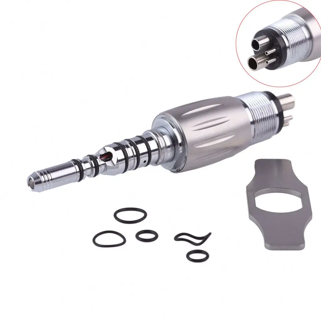 den tal Quick Coupling Coupler Fiber Optic Handpiece Adaptor LED 2/4/6 Holes Fit in High Speed Dentisit Hand Tools