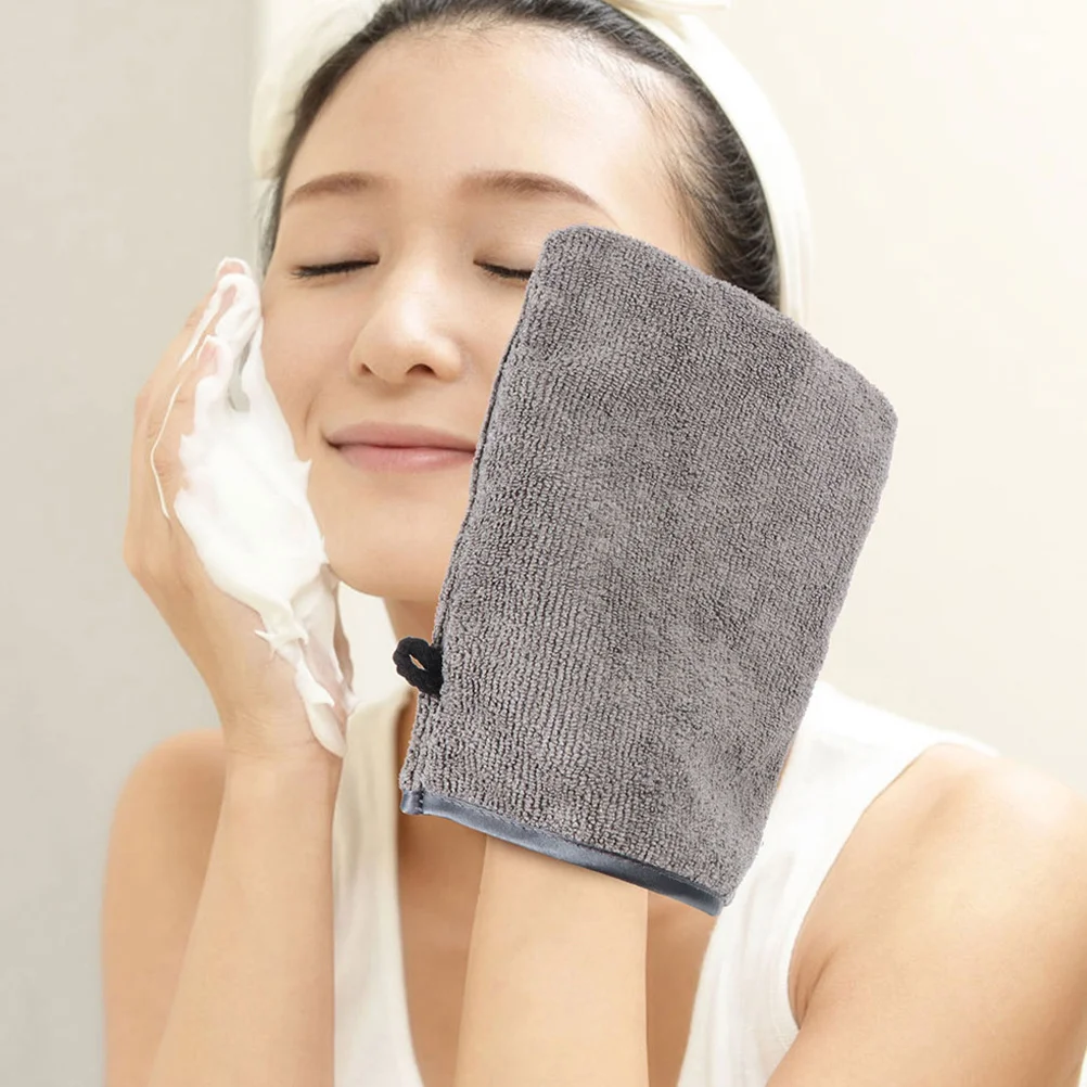 6 stücke Make-Up Entferner Handschuhe Mikrofaser Gesichts Reinigung Handschuhe Wiederverwendbare Weiche Poren-Reinigung Tragbare Haushalt Gesicht Waschen Handschuhe