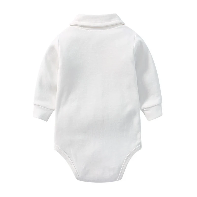 vêtements pour bébés Polo à manches longues pour nouveau-né, barboteuse pour tout-petits, 100% coton, costume de batterie, vêtements pour bébés garçons, printemps et automne, document solide, 0-24 mois