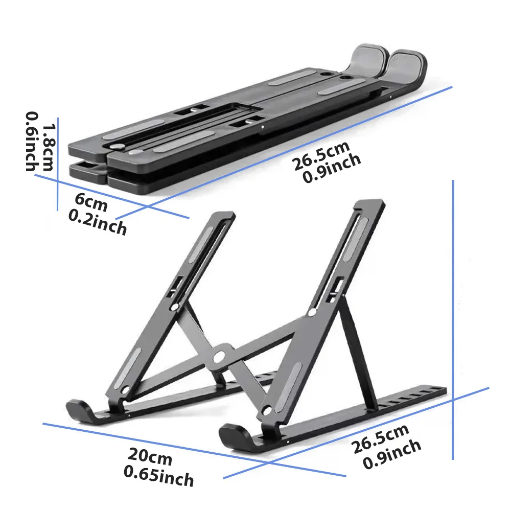 Aluminum Alloy Laptop Holder Stand Adjustable Foldable Portable for Notebook Computer Bracket Lifting Cooling Holder Non-slip