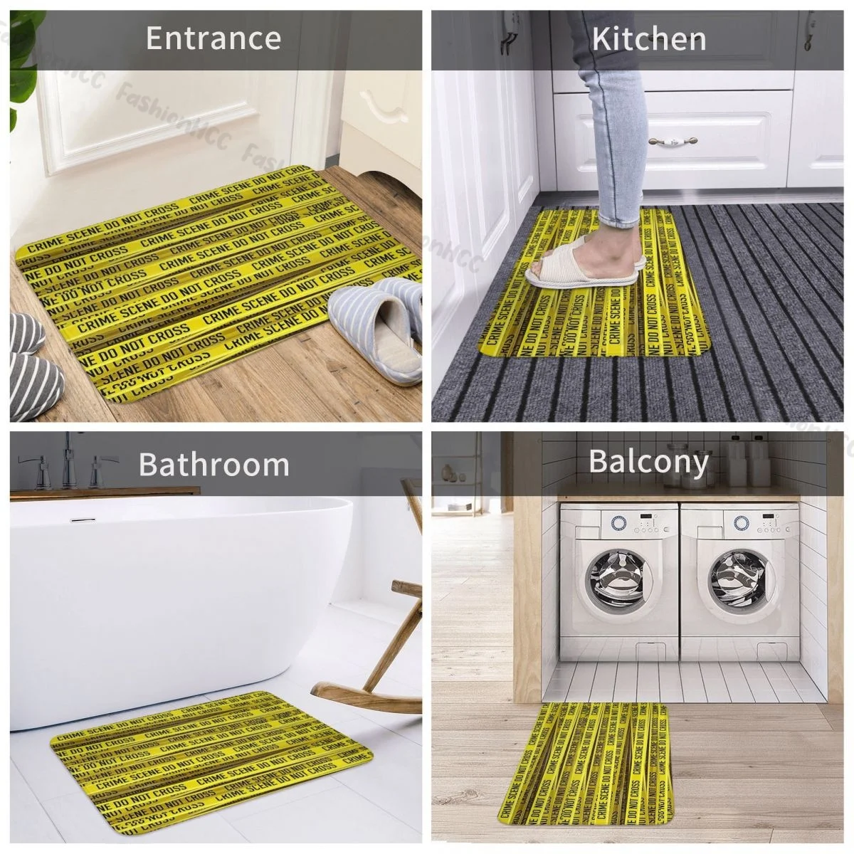 3D Three Dimensional Bathroom Mat Crime Scene Doormat Flannel Carpet Entrance Door Rug Home Decoration