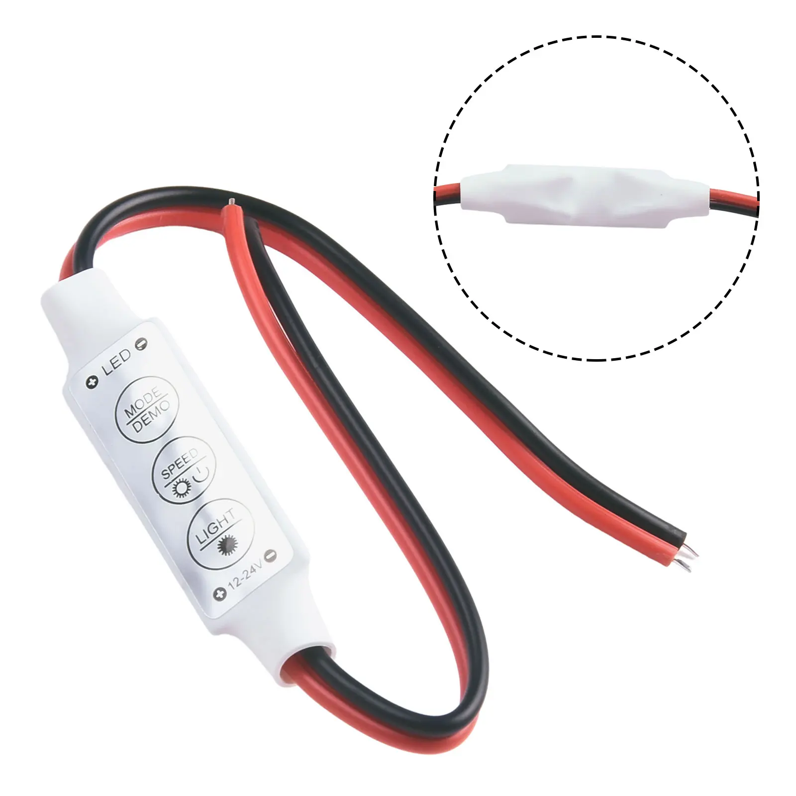 

Mini LED Strip Light Dimmer Controller 12V On/Off Switch 5 Dynamic Modes Compact Size Easy to Install Wide Compatibility