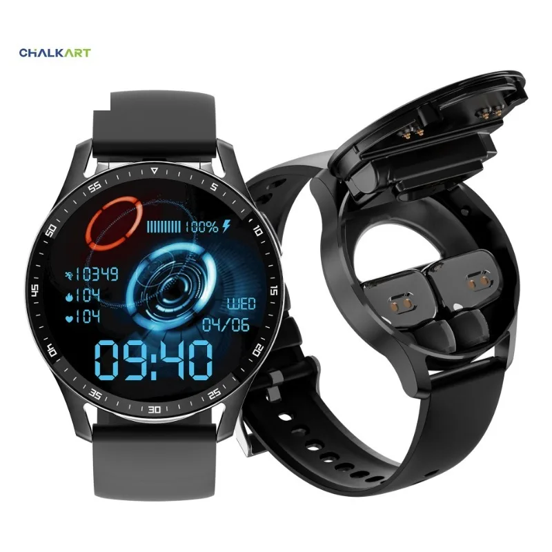 Original New Smart Watch TWS Bluetooth Headset 2 in 1 Men Sports Fitness Tracker IP67 Waterproof Women Heart Rate Health Monitor