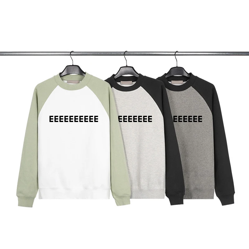 Luxury Design Men's Sweatshirts Chest One Row Rubber Letter Logo Sweaters Top Quality  Men's High Street Oversized Sweatshirts