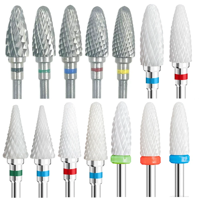 

Tungsten Carbide Ceramic Nail Drill Bit Milling Cutter for Manicure Pedicure Nail Files Buffer Nail Equipment Accessory Tools