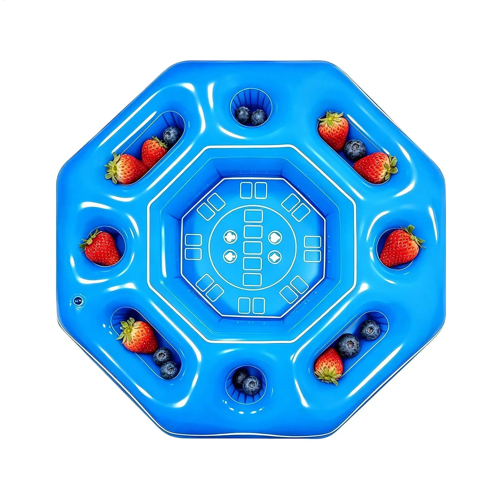 Floating Table for Pool Octagonal Multifunctional Interactive Summer Swim Pool Card Game Table for Water Park Beach Party