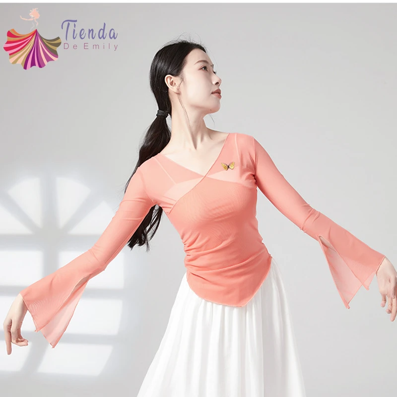 classica-dance-gaze-malha-top-camisa-de-manga-comprida-com-chifre-flowy-rima-corporal-blusa-casual-traje-de-performance-dancewear-novo