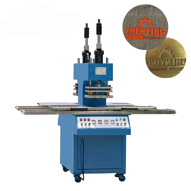 3D Silicone Hydraulic Embossing Machine Double Station Heat Press Embossing Machine for T-shirt Fabric Textile Leather