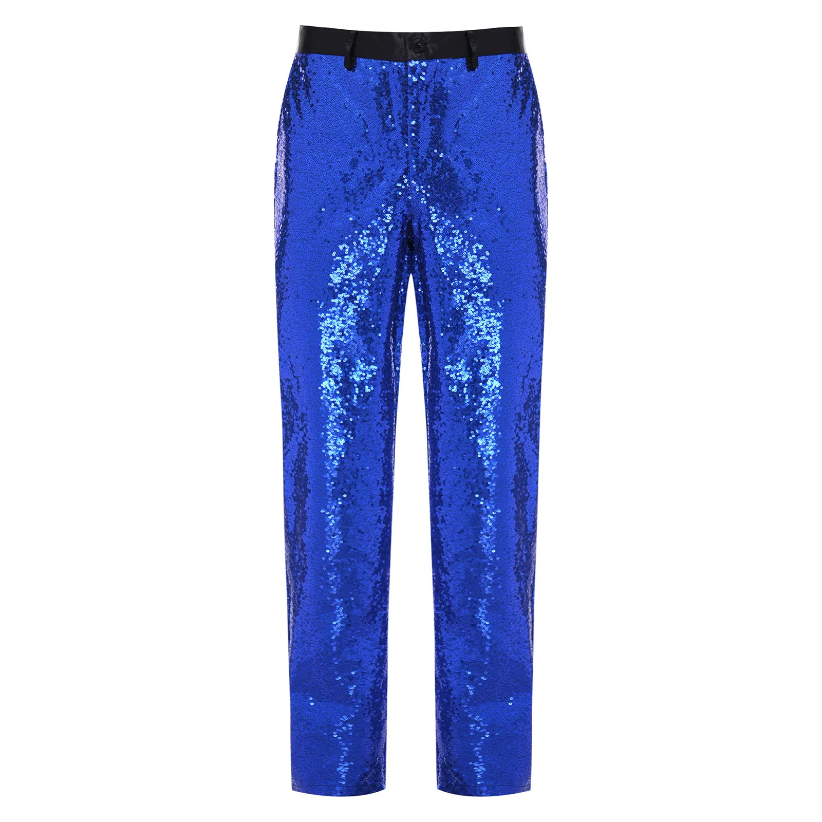 

Allover Sequins Disco Pants for Men Shiny Retro 70 80s Leggings Long Trousers with Side Pockets for Rock Jazz Club Dancing Party