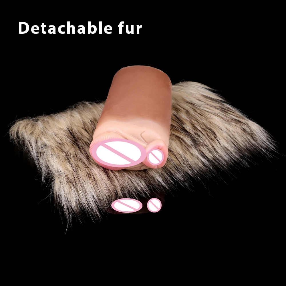 YESBUY-masturbador masculino de doble canal, juguete sexual Vaginal Artificial de fantasía, bolsillo, coño, Stroker con piel de Animal, entrenador de pene Sexy