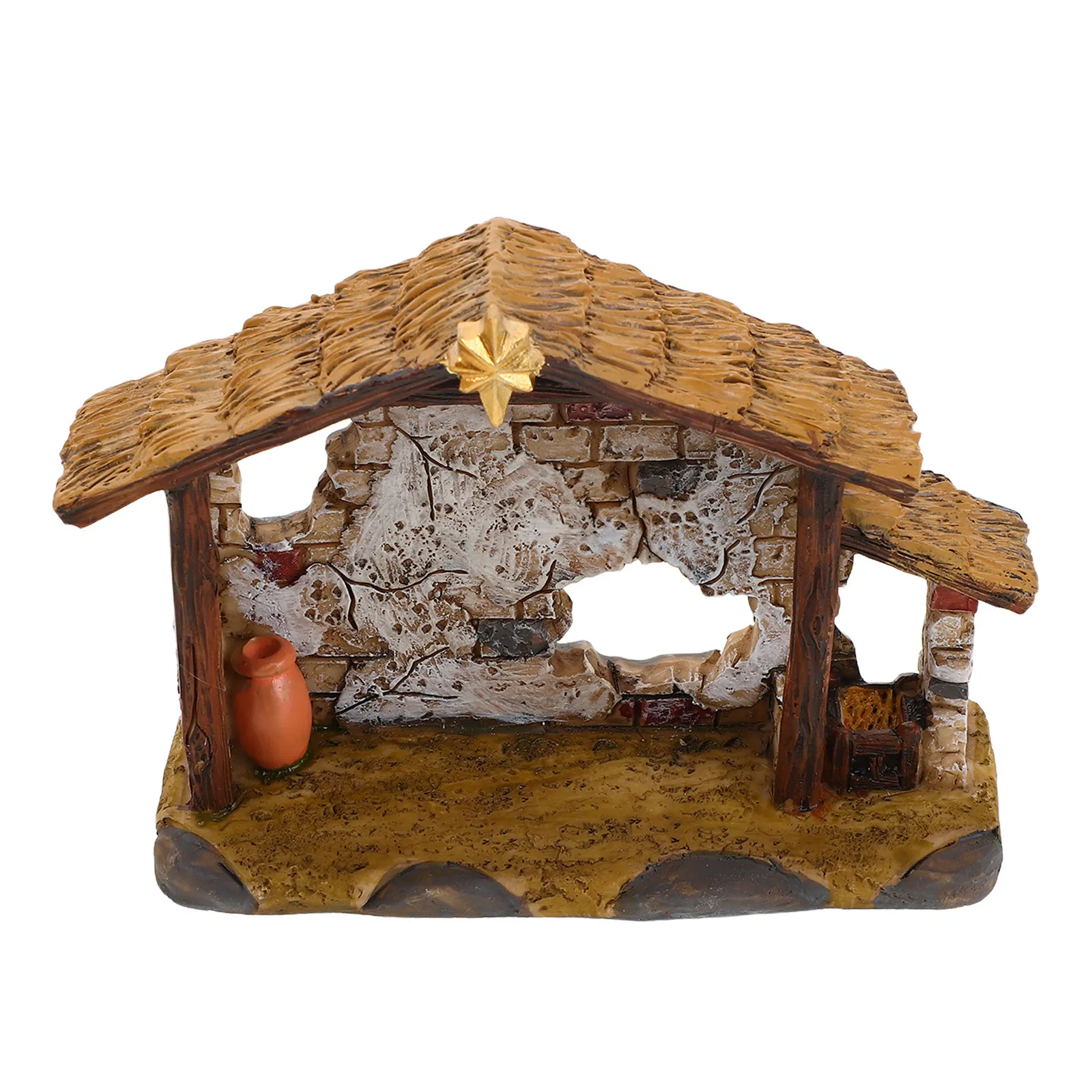 Christmas Nativity Scene Resin 8.5 Cm Tabletop Decoration Religious Present Indoor Xmas Rustic Mini Statue Gingerbread