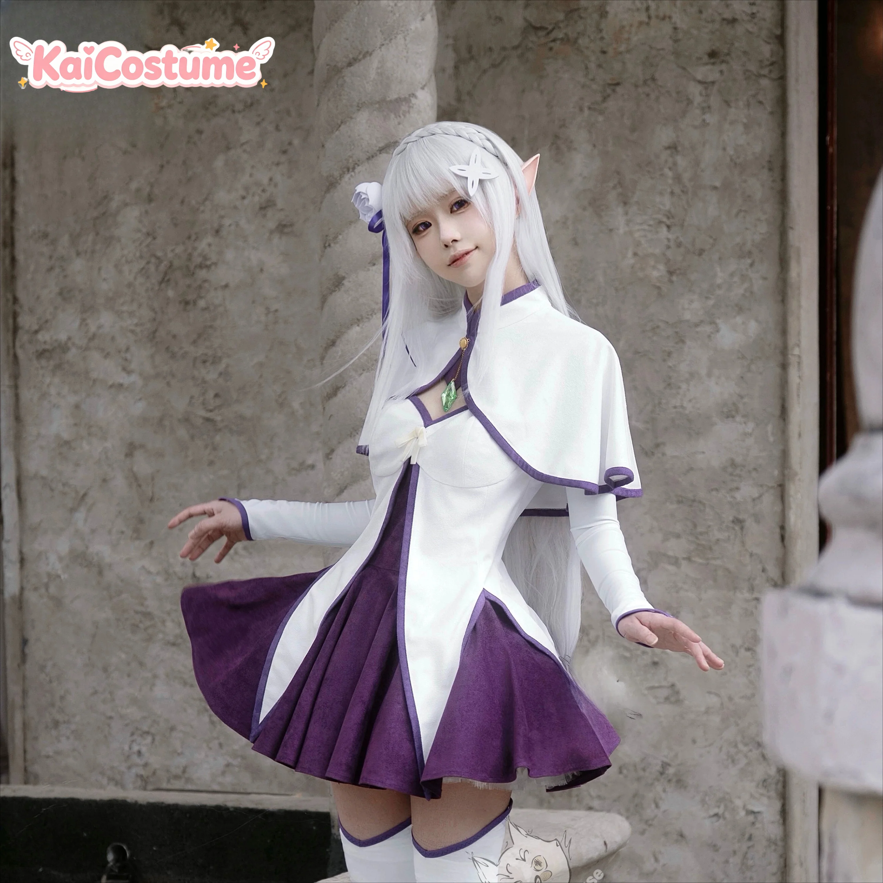 Disfraz de cosplay de Emilia W - Anime Cosplay Re Zero reseña y precio