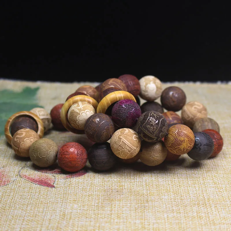 Vietnam Burmese Wooden Charm Beads Stretch Bracelets Buddhism Prayer Tibetan Buddha Bracelet For Women And Men lover\'s Jewelry