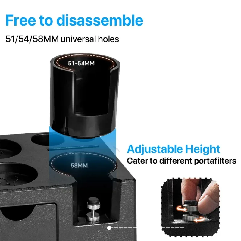 51/53/58mm Coffee Portafilters Mat Stand ABS Espresso Tamper Mat Distributor Holder Cafe Tools Accessories for Barista