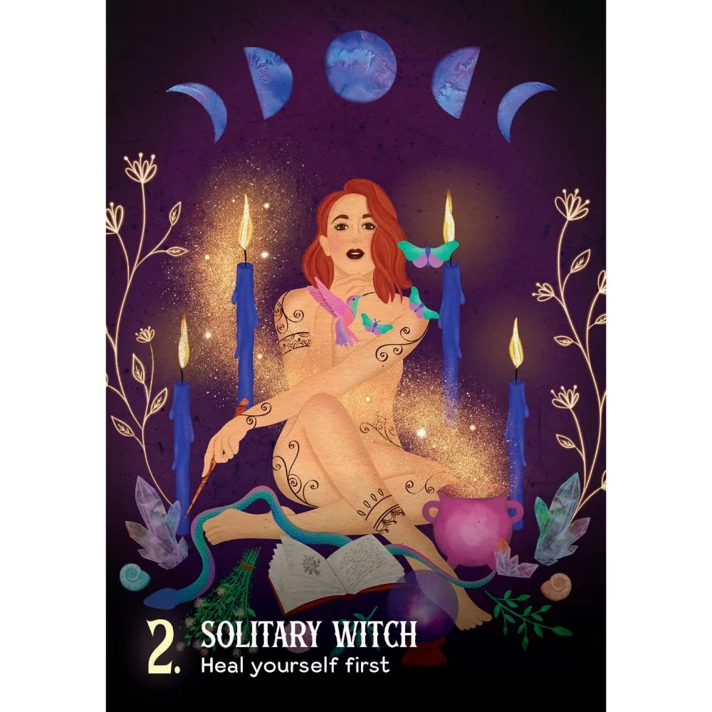 Tarjetas de oráculo de hora de bruja Despierta su magia interior Tarjetas de 44 piezas 10,4 * 7,3 cm