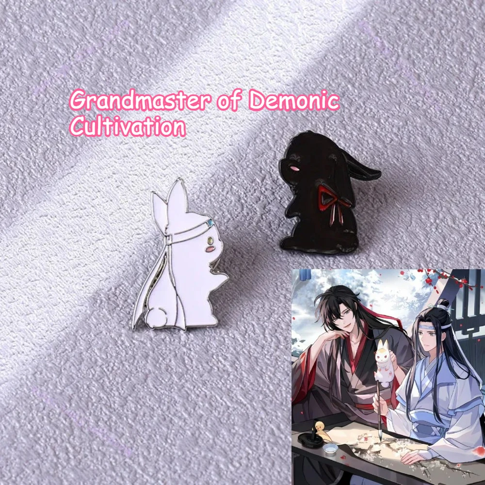 Mo Dao Zu Shi Brooch Cute Cartoon Bunny Alloy Badge Wei Wuxian Lan Wangji Chen Qianling Wangxian Couple Rabbit Pin Accessories