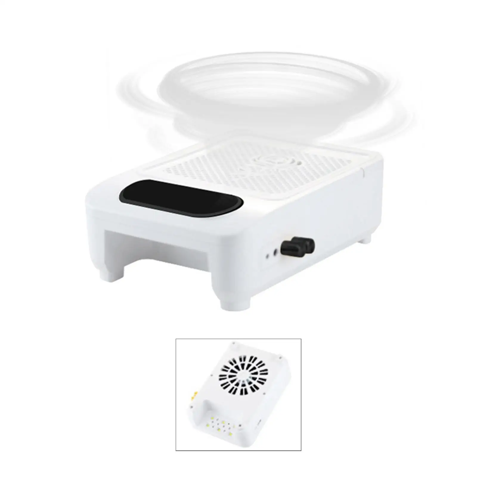 

Nail Dust Collector with LED Lamp 4500RPM Powerful Vacuum Cleaner for Acrylic Nail Decorations and Foil Nail Art Salon Use
