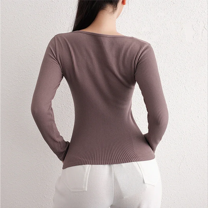 Spring Autumn Women Sport Jacket Double Zipper Yoga Coat  Long Sleeves Shirts O-Neck Running Sweatshirts Gym Fitness Tops Female