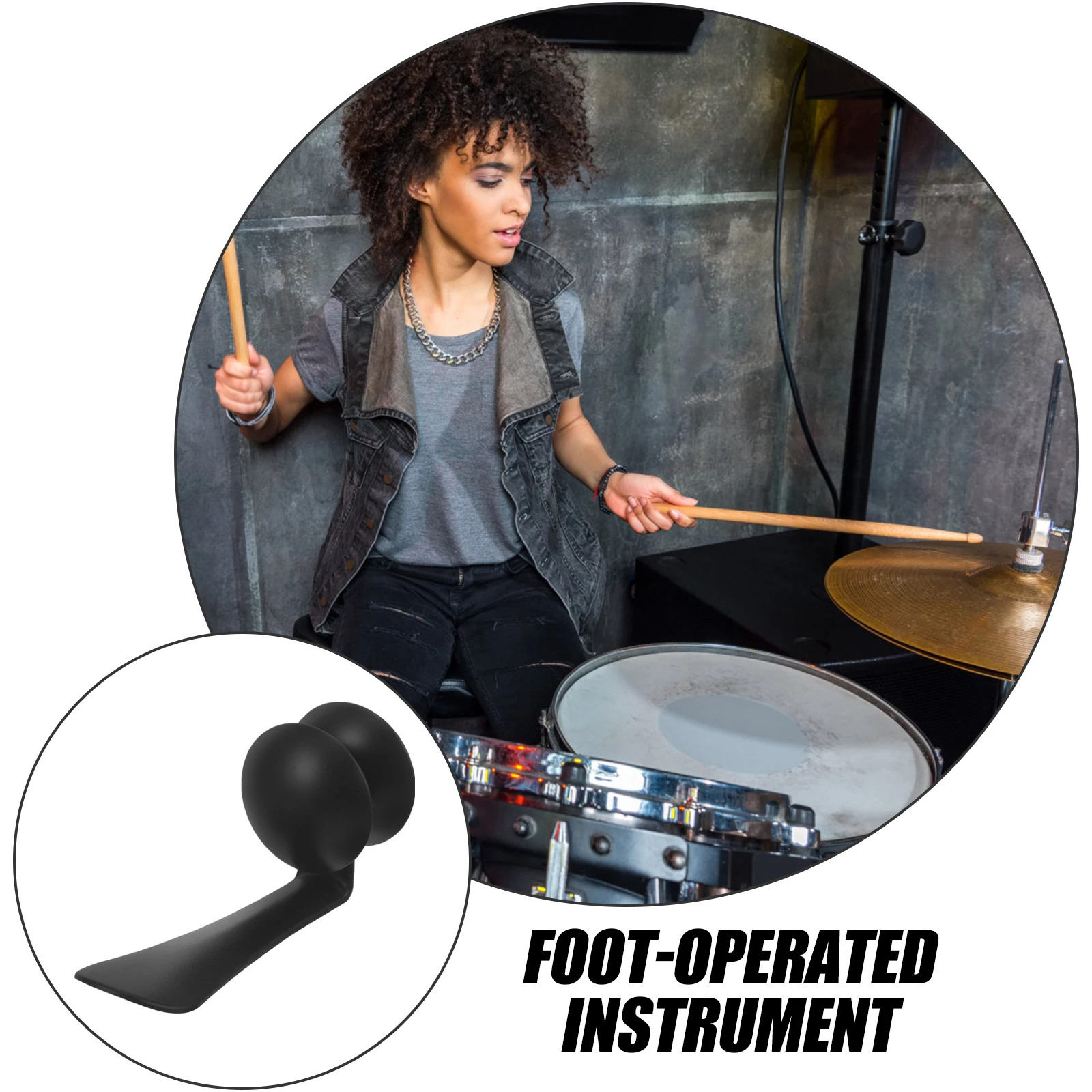 

Foot Sand Shaker Percussion Instrument Unique Shape Foot Tambourine Iron ABS Durable Drum Kit Accessory for Music Education