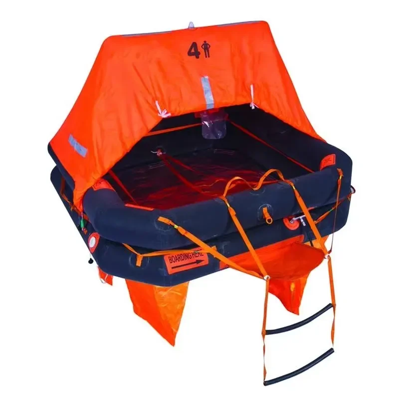 SOLAS Approved Self Inflating Life Raft for 4 to 50 Persons Durable Offshore Marine Safety Equipment Boat Survival Gear