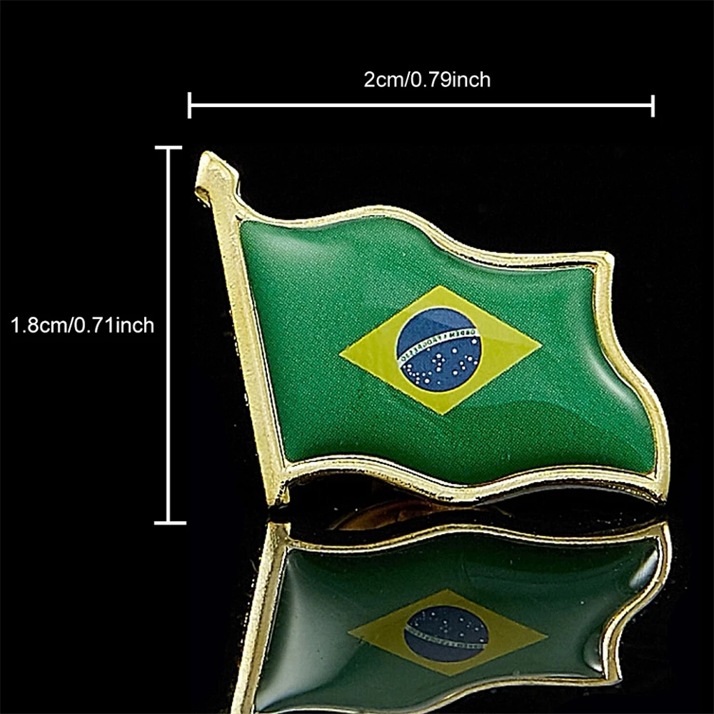 Brazil Lapel Pins Waving Brooches Pin Badges for Clothing Bags Backpacks Jackets Hat DIY Accessories