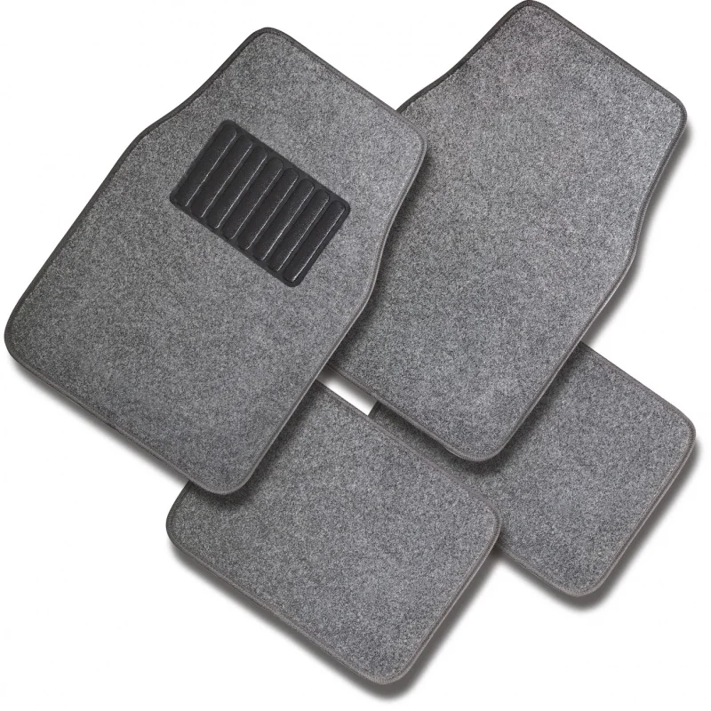 High Quality All Weather Gray Nylon 2mm Thick 4-Piece Full Set Car Floor Mats