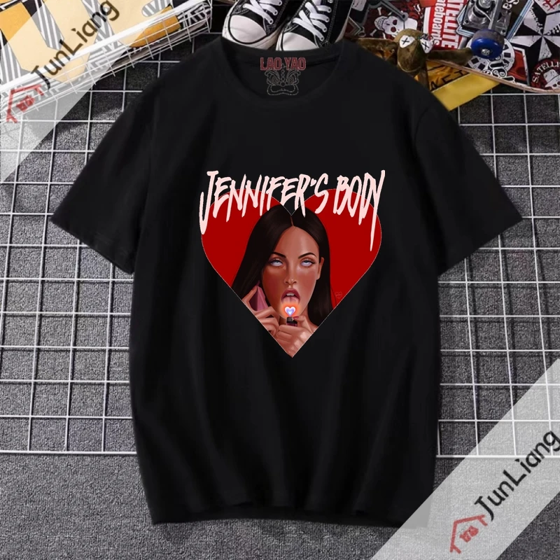 Megan Fox Women's T-shirt Movie Actress Tops Heart Graphics Streetwear Men Clothing Goth Clothes Men's T-shirts Harajuku Y2k