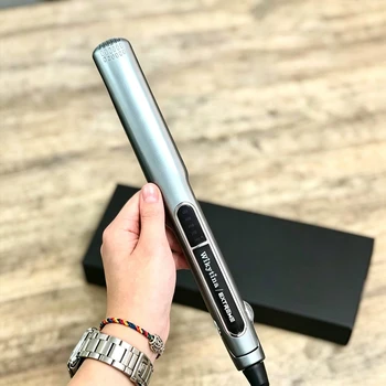 Alternative view of 2 in 1 Titanium Flat Iron Hair Straightener Curler Instant Heat Negative Ion Adjustable Temperature Anti Frizz Salon Styling