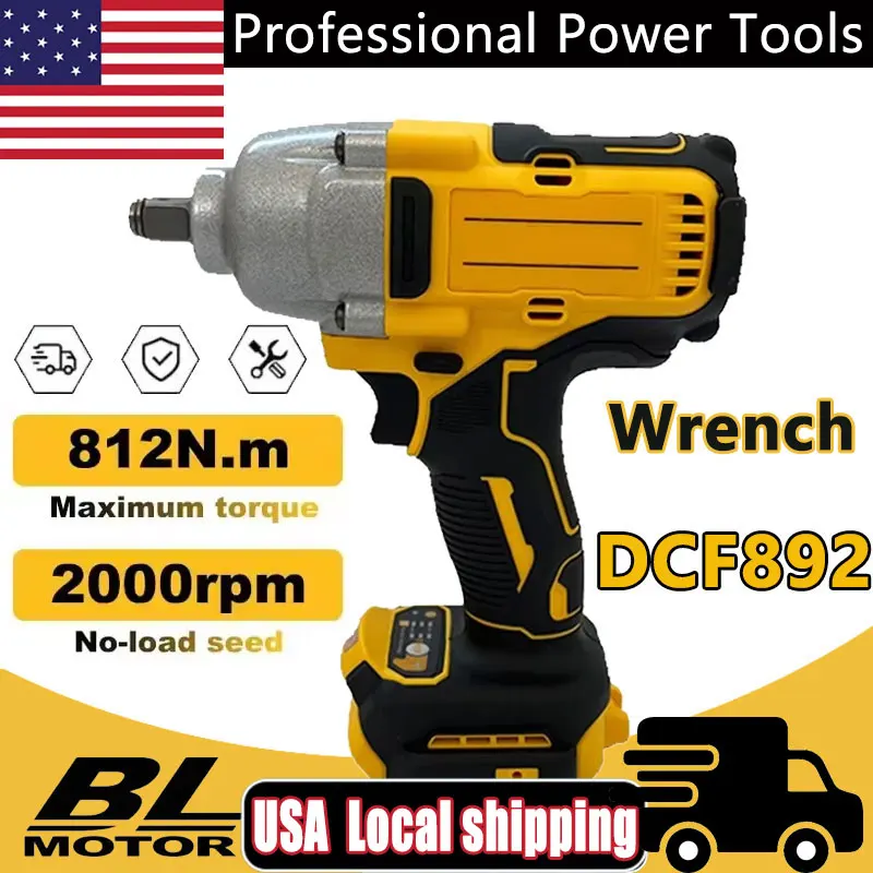 

Подходит для Dewalt DCF892 812 Нм, бесщеточный электрический гаечный ключ, 1/2 дюйма, аккумуляторная ударная отвертка с высоким крутящим моментом, трехскоростные инструменты для авторемонта