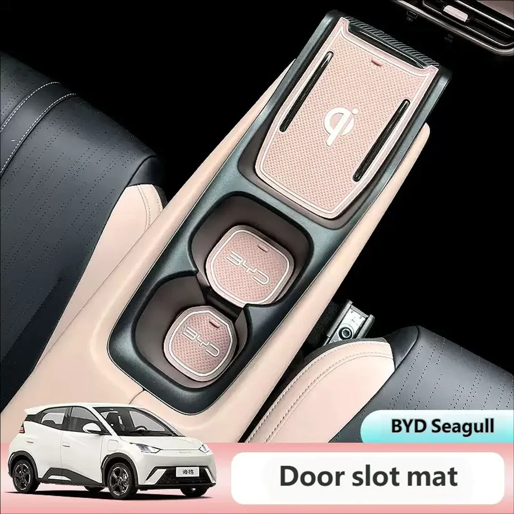 

For BYD Seagull Car Door Groove Mat Silicone Cup Pad Anti-slip Interior Auto Accessories