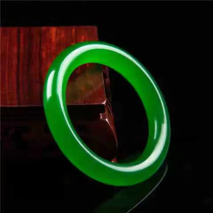 Natural Ice Jade Color Jade Bracelet Emerald Women Bangle Full Green Anti Radiation Improvement Sleep Weight Loss Charm Jewelry