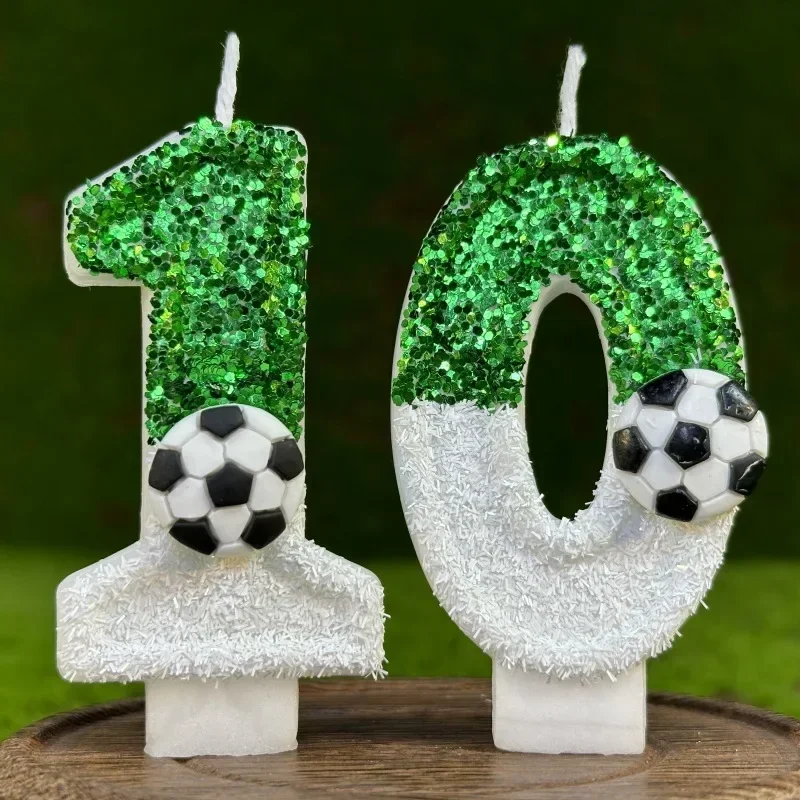 Creative DIY Football Numbers Birthday Candles Table Center Gifts Children Candle Decor Items Aesthetic Cake Candles Decoration