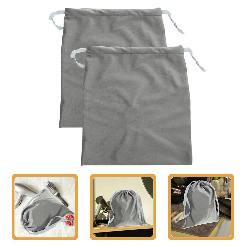 3Pcs Hair Dryer Bag Drawstring Travel Pouch Hair Dryer Organizer Sturdy Cloth 25x30cm Universal Fit for Dryers Curling Irons - view 3