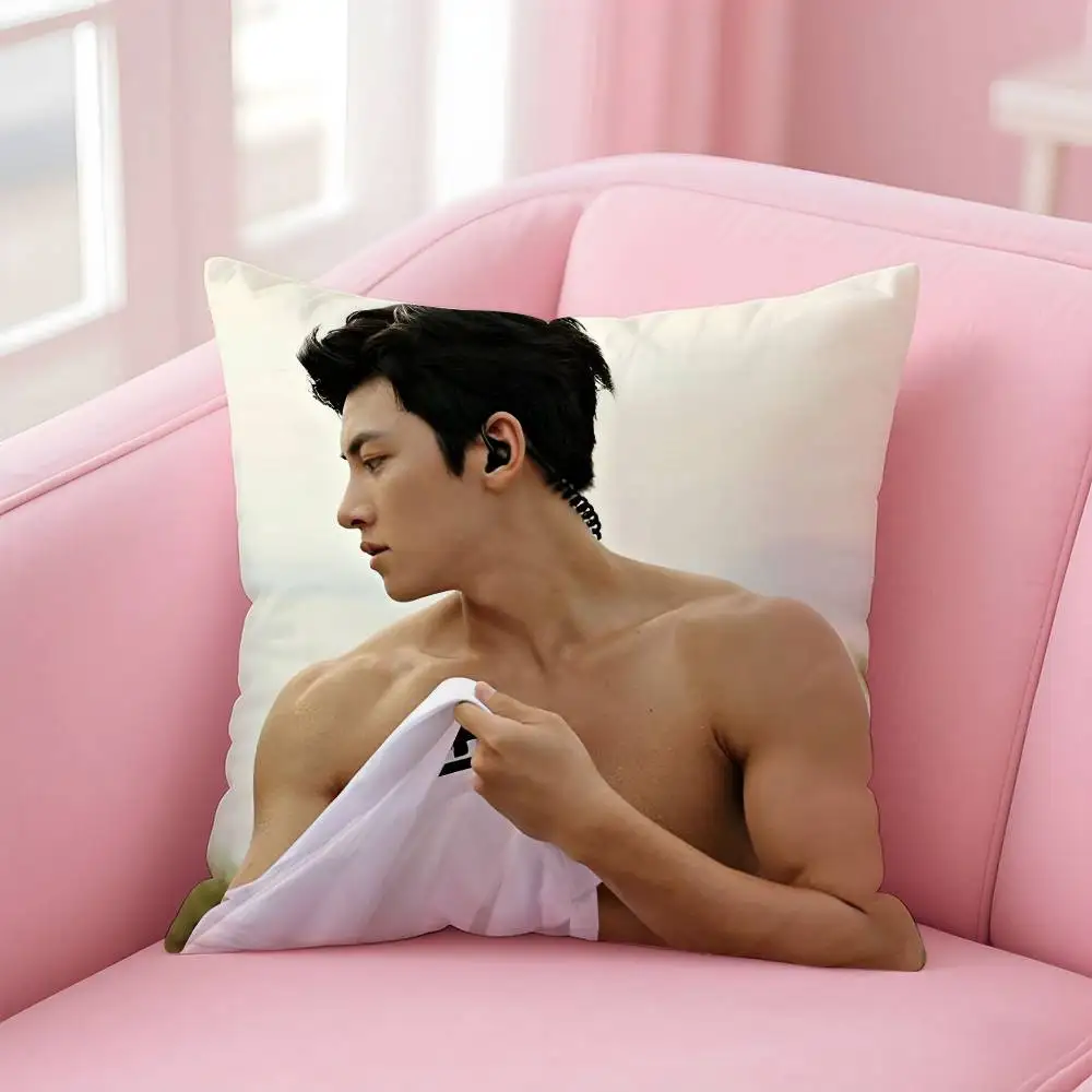 Kpop Hot J-ji chang W-Wook Pillow Case Custom Printed Brushed Fleece Pillow, Baby Skin-Touch, Eco-Friendly Dye-Sublimation Cushi