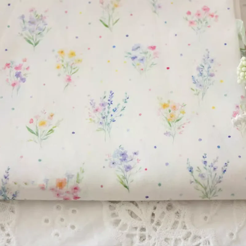 

145cm*50cm Pure Cotton Fabric Dotted Floral Fabric Suitable For Bed Sheets Dresses Pajamas Other Fabrics