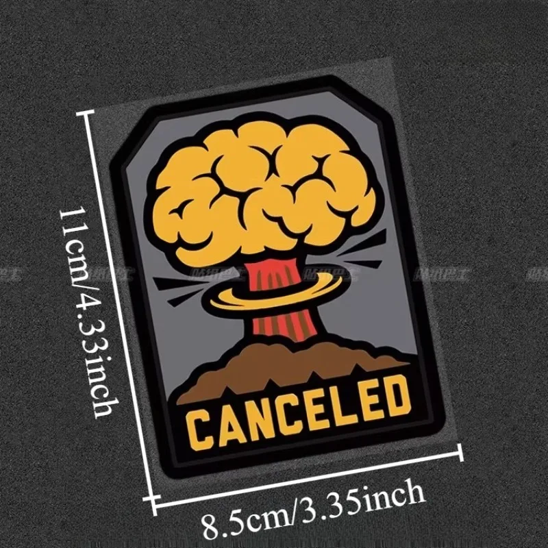Cancel Nuclear Explosion Cartoon Sticker, Waterproof Vinyl Funny Meme Decal for Car Window, Bumper & Laptop