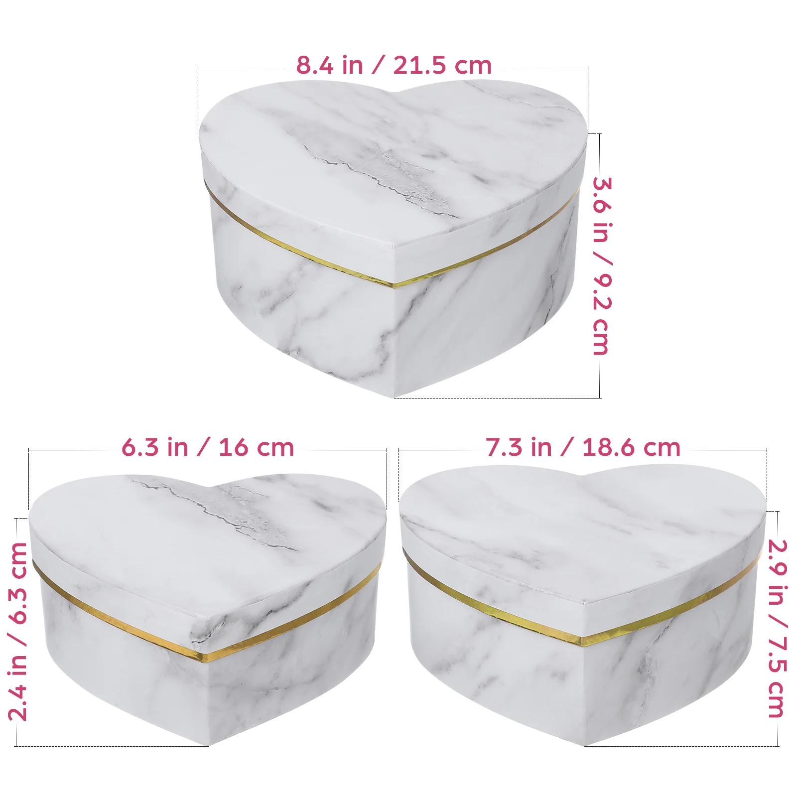 3 Pcs Boxes for Wedding Favors Cardboard Love Heart Heart Box For Flowers Shape Box Strawberries Elegant Packaging Solution