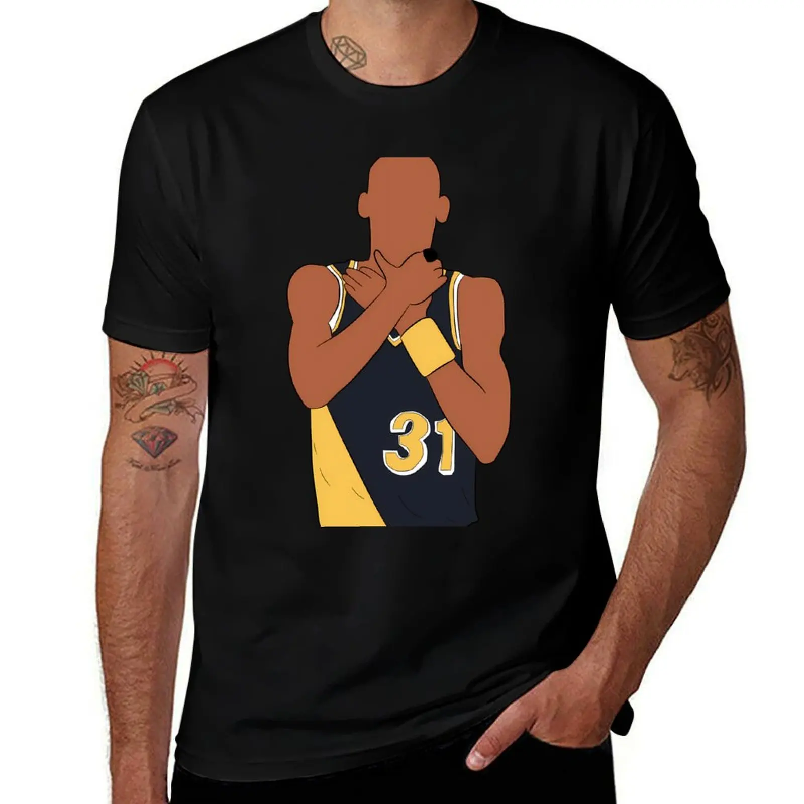 Reggie Miller Choke T-Shirt Soft Basic Cotton Short Sleeve Tee T-Shirt