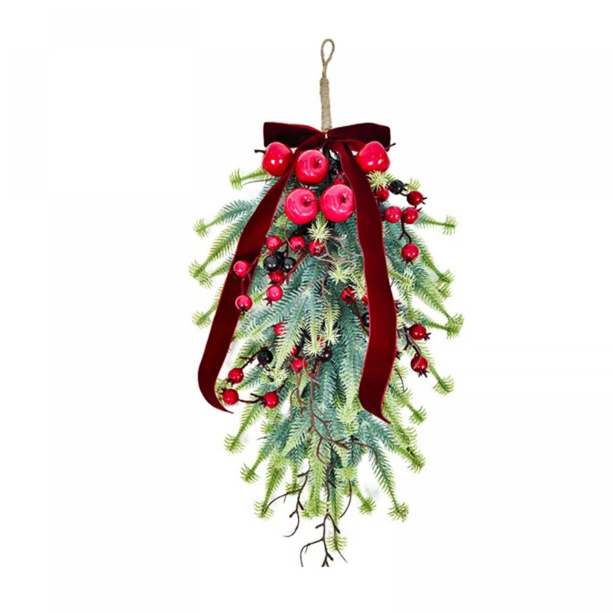 Christmas Teardrop Swags Bow Design Christmas Front Door Swag Wreath