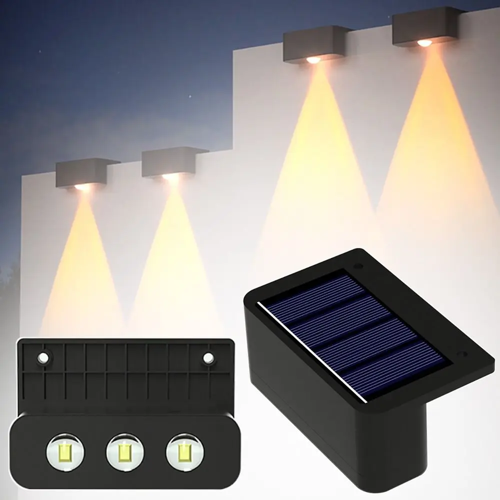 LED Solar Garden Lights Rainproof High Capacity Battery Solar Pathway Lights Easy Install Solar Charging Solar Step Lighting