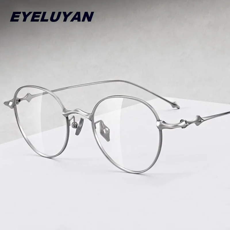 ELECCION Korean Luxury Brand Eyeglass Frames Women Vintage Pure Titanium Round Glasses Frame Men Prescription Spectacles EP