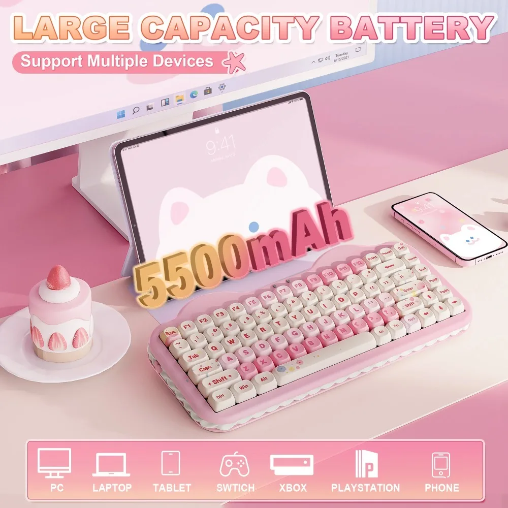 YUNZII C75 Mechanical Keyboard Tri-Mode Wireless RGB Gamer