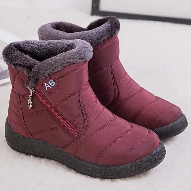 Snow Women Boots Comfortable Women\'s Boots Waterproof Women Shoes Zipper Shoes Woman Soft Fur Women\'s Winter Boots Botas Mujer