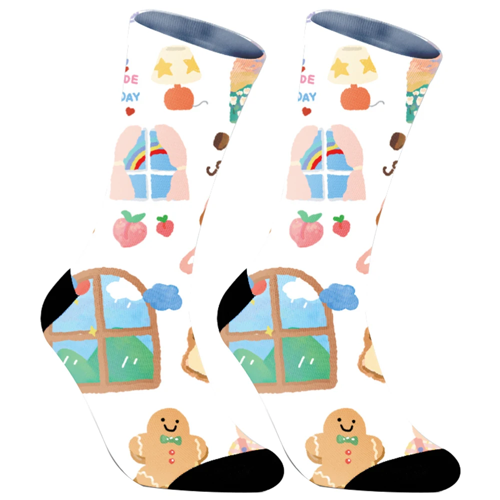 2024 New Cute Socks Halloween Gift Print Art Funny Cartoon Animal Fashion Colorful Harajuku Trendy Socks