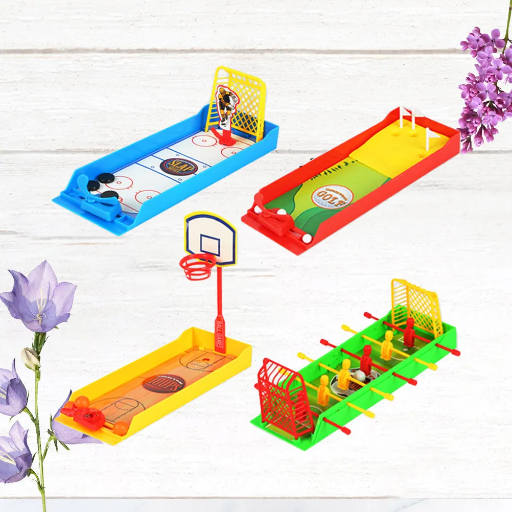4個入りフィンガースポーツミニデスクトップバスケットボールサッカーアイスホッケーセット早期教育インタラクティブゲーム子供向け手と目の協調性を養う