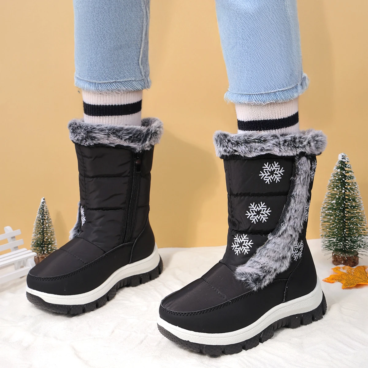 

Autumn/Winter Hot Sale New Sotf？ Warm Baby Boots New Soft and Cute Daily Mid-tube Boots Plus Velvet Thick-soled Children's Boots