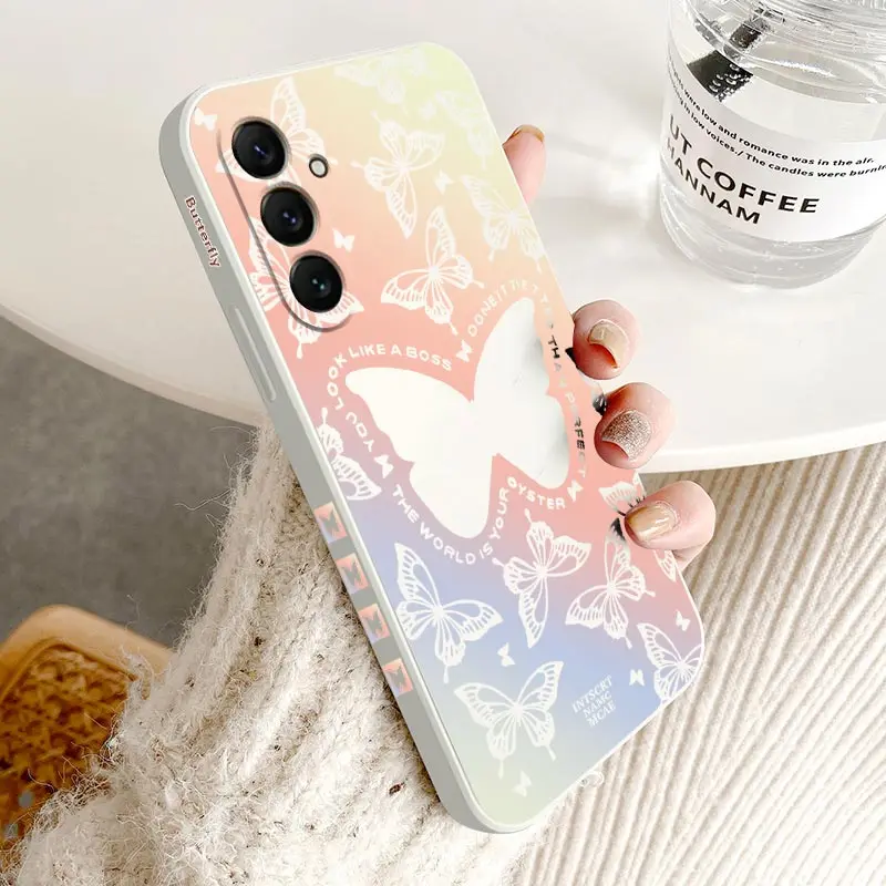 A55 Butterfly Dazzle Silicone Phone Case For Samsung A55 A53 A70 A54 A50 A22 A71 A23 A72 A91 A34 A32 A33 A31 A51 A54 A52S Cover